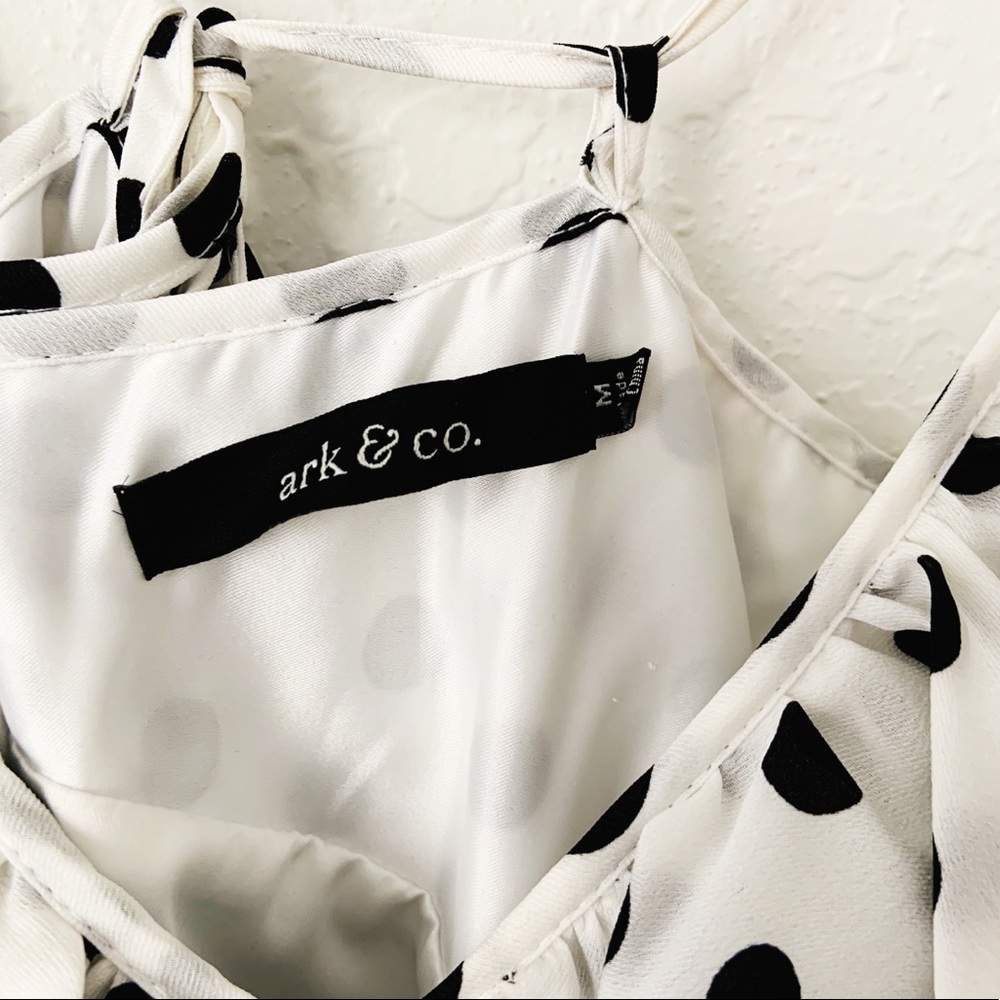 Ark and Co. White and Black Polka Dot Mini Dress - Picture 3 of 7